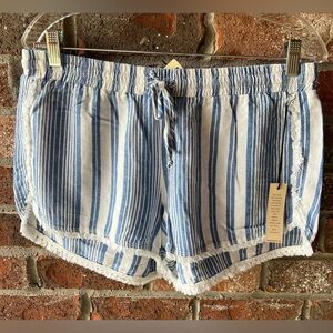 NWT- Bella Dahl Blue and White Striped Shorts. Size medium